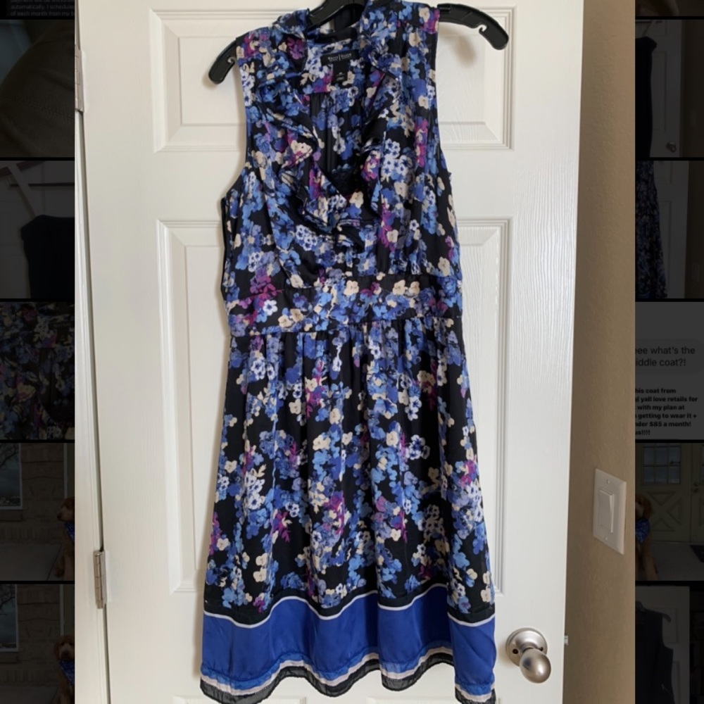 Blue/Purple Floral Printed Dress